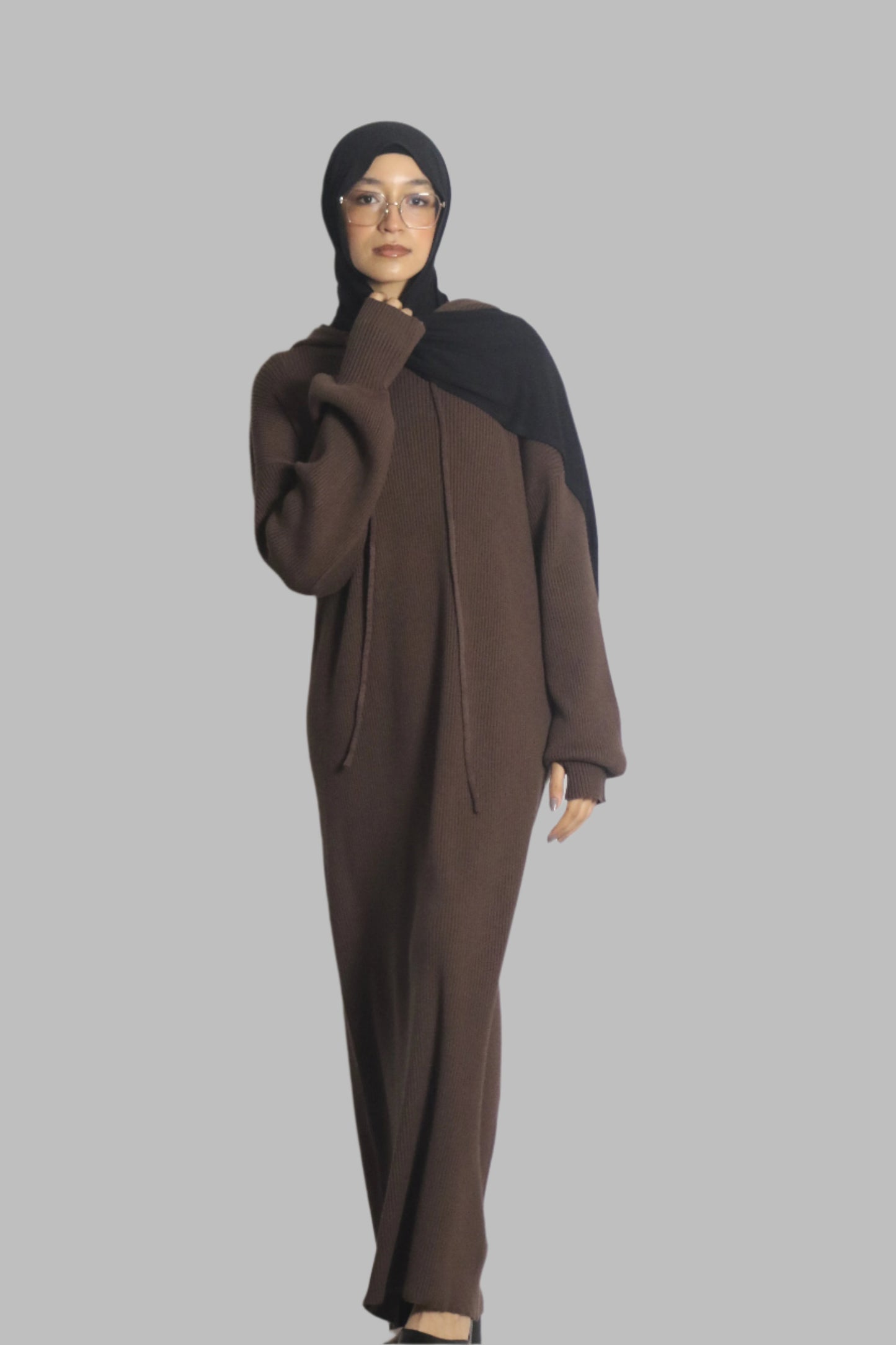 Cozy Hooded Sweater Dress