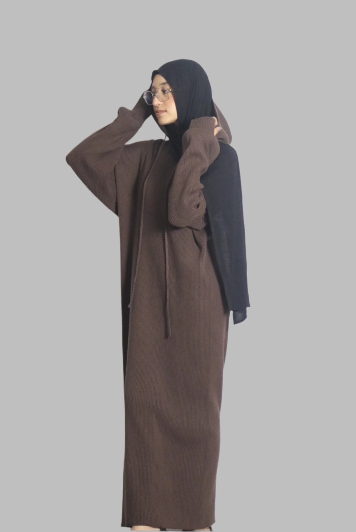 Cozy Hooded Sweater Dress
