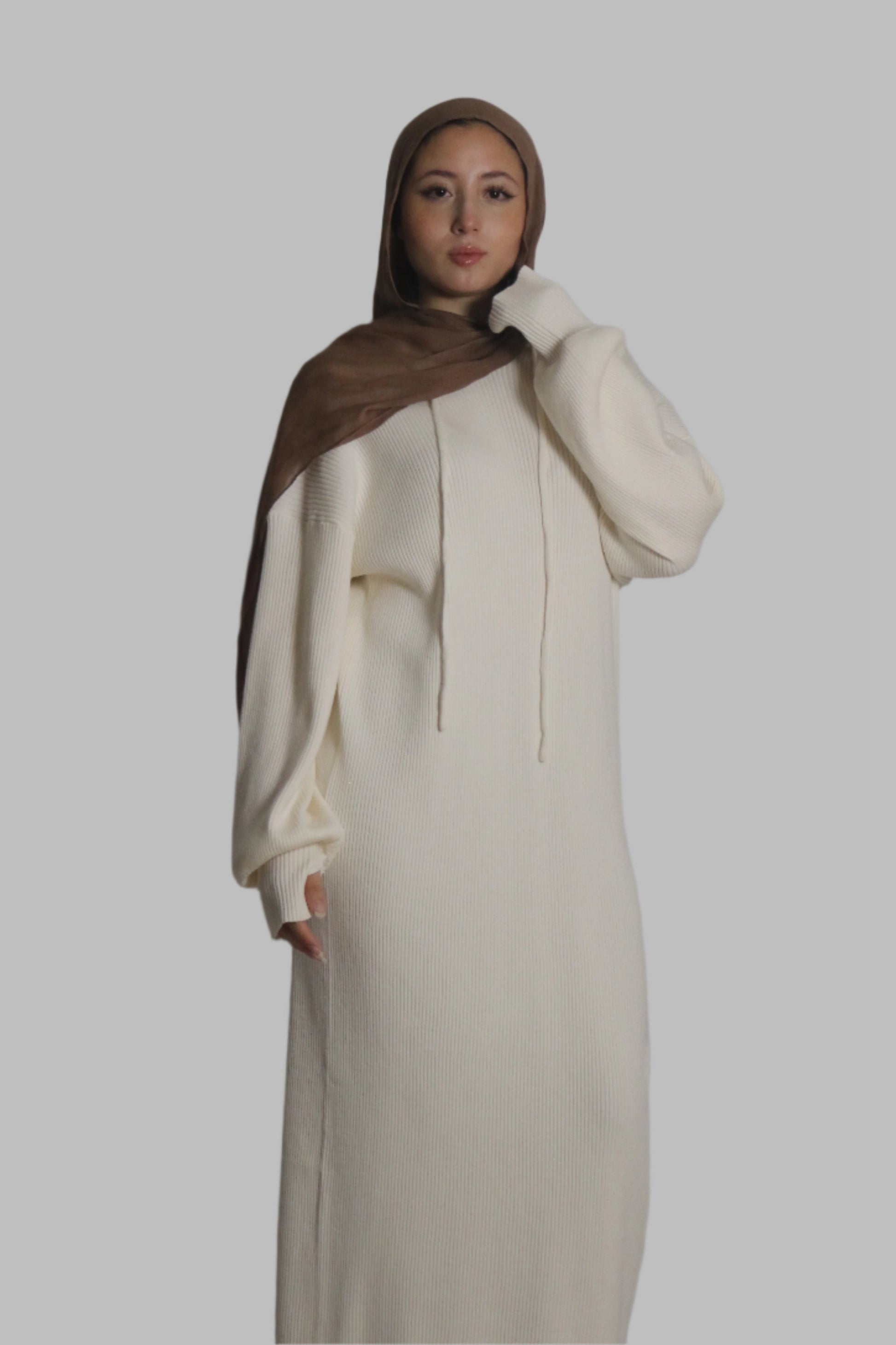 loose sweater dress with hood Cozy Hooded Sweater Dress – Kalilah